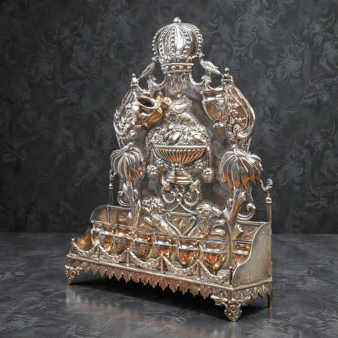 Lampe de Hanoukka en Argent - Pologne, XIXe siècle -photo-3